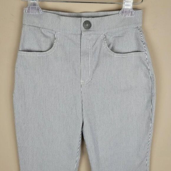 Free People Florence Crop Flare Pants Railroad Stripe White Size XS - Picture 4 of 12